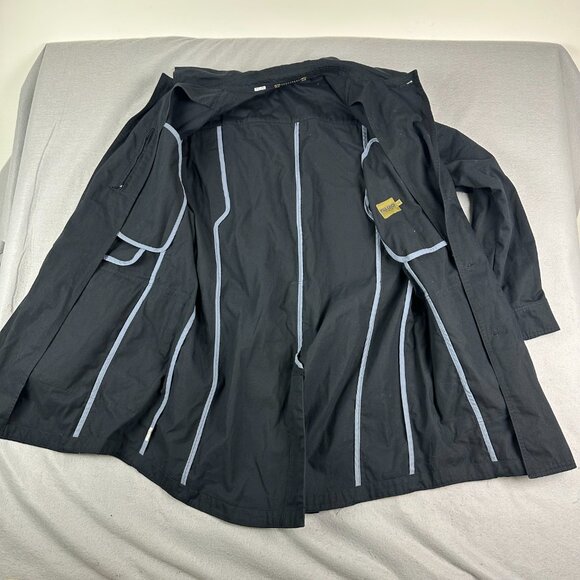 Kenzo Homme Mens Utility Coat XXL 2XL Belted Army black buckle pockets - Picture 3 of 14